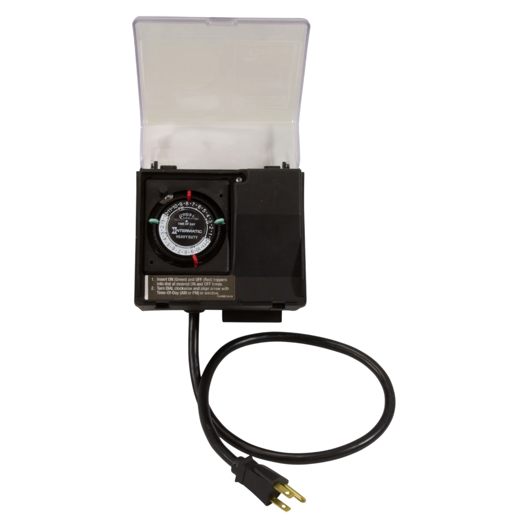 Intermatic P1101 Outdoor Timer - Front, Open Cover
