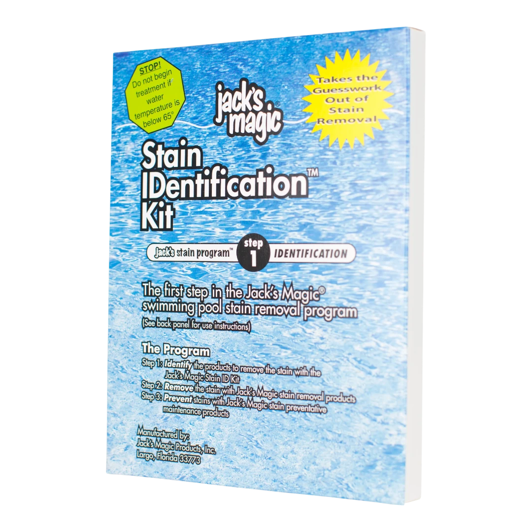 Jack's Magic Stain Identification Kit for pool stain treatment.
