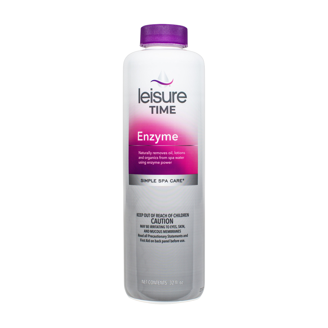 Leisure Time Enzyme breaks down oil, lotion, and organics in spa water