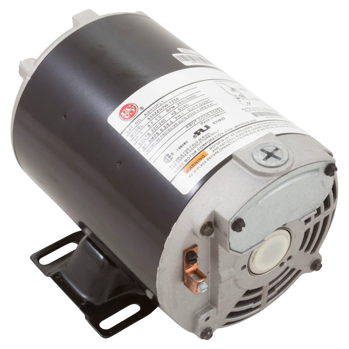 Nidec Motor Corp/US Motors 1.5 HP Thru-Bolt Spa Motor (AGD15FL1) — reverse view