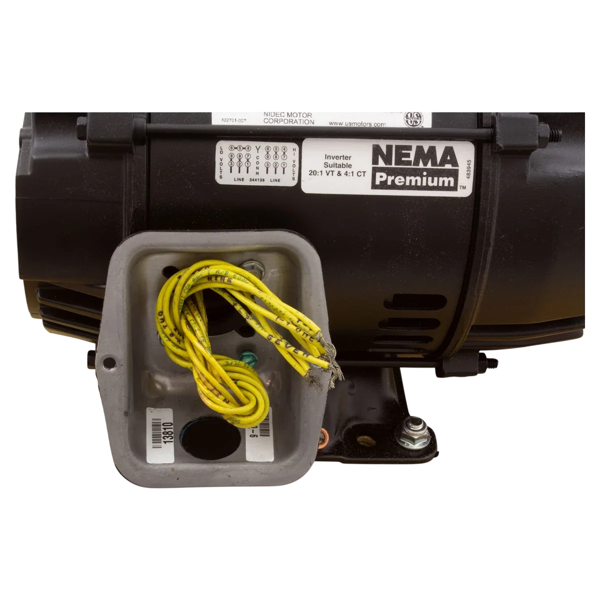 Nidec Motor Corp/US Motors EQ Series 7.5 HP 3-Phase Motor (EEQK750) — wiring view