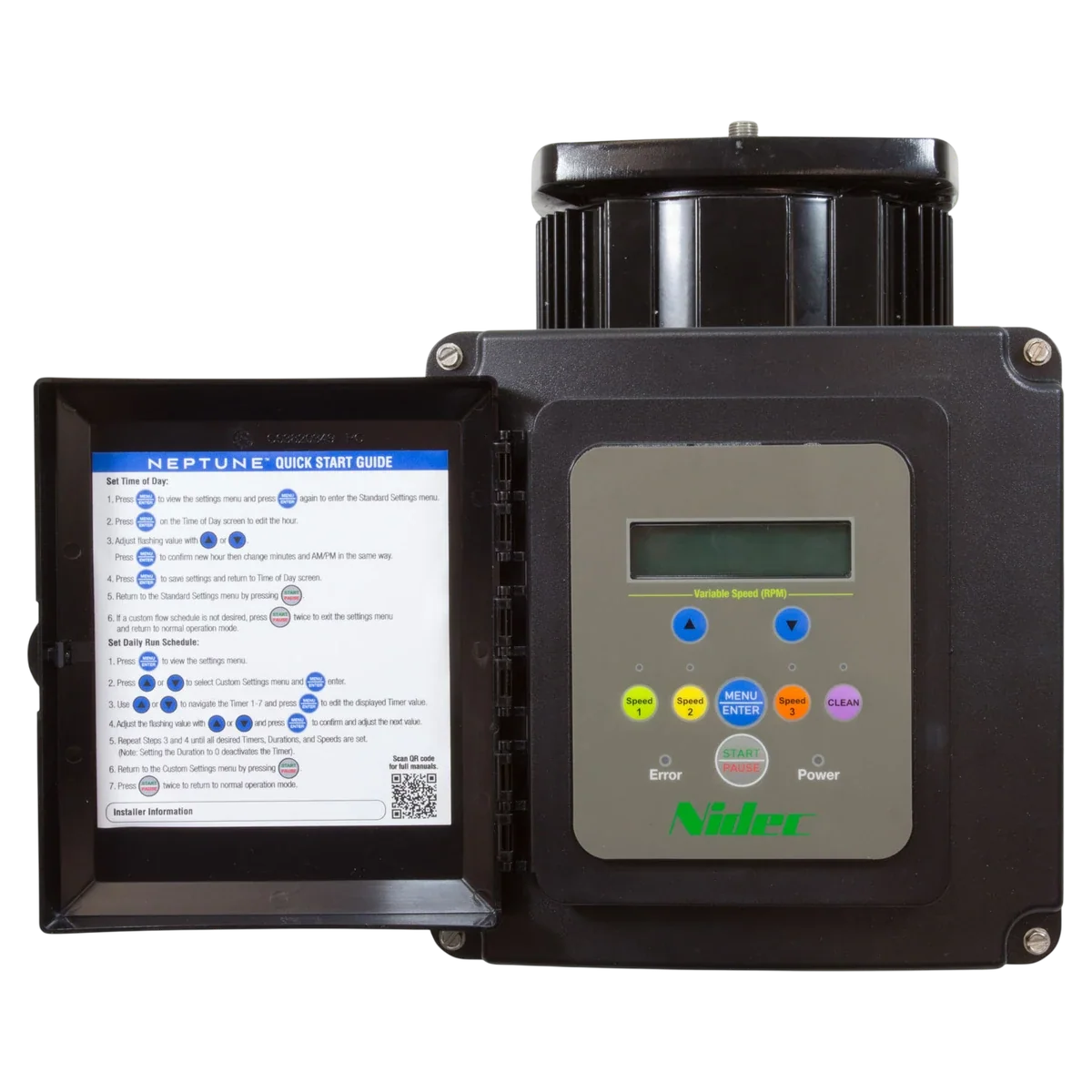 Nidec Motor Corp/US Motors Neptune Variable Speed Motor (NPTQ270) — open view