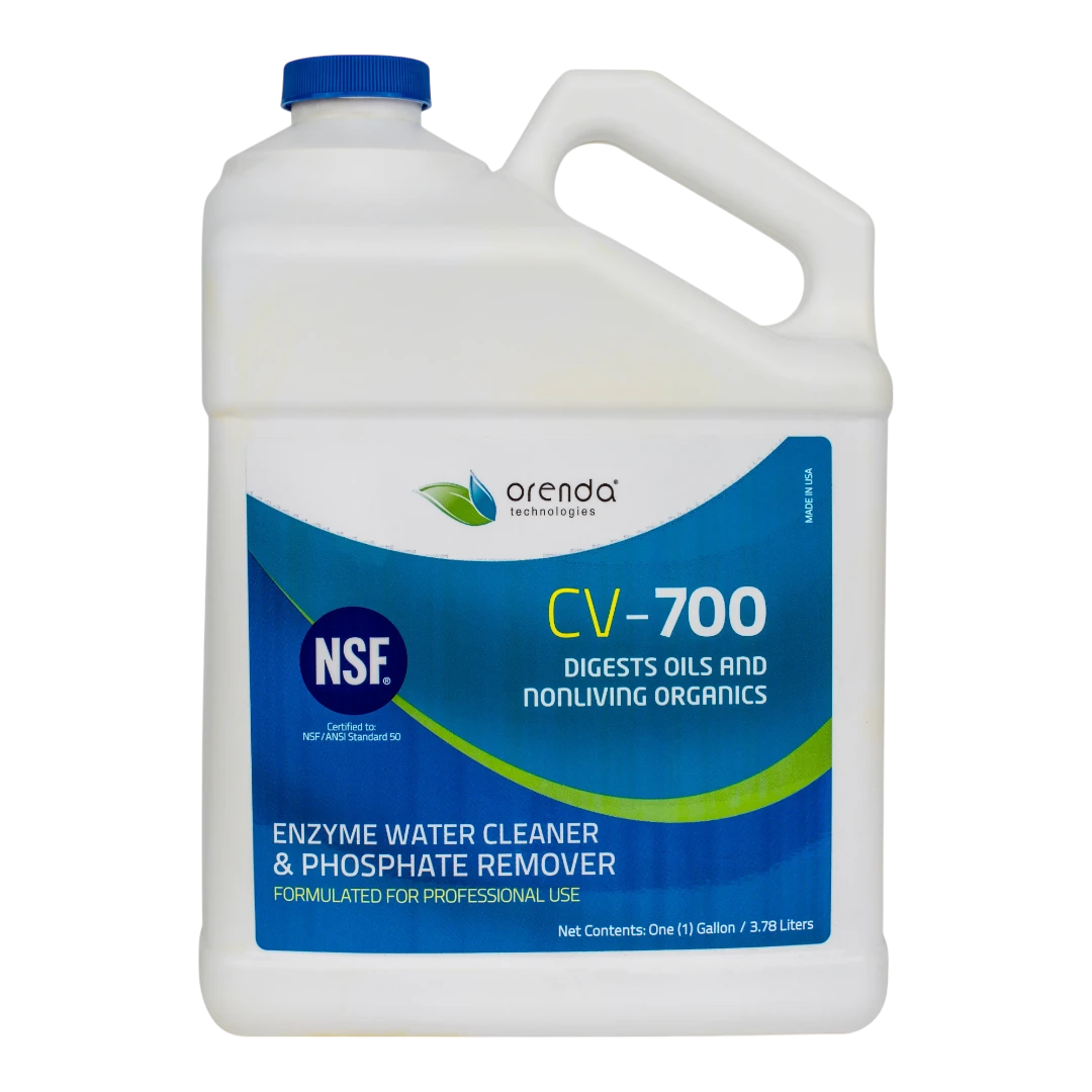 Orenda CV-700 Enzyme Water Cleaner & Phosphate Remover for pools.