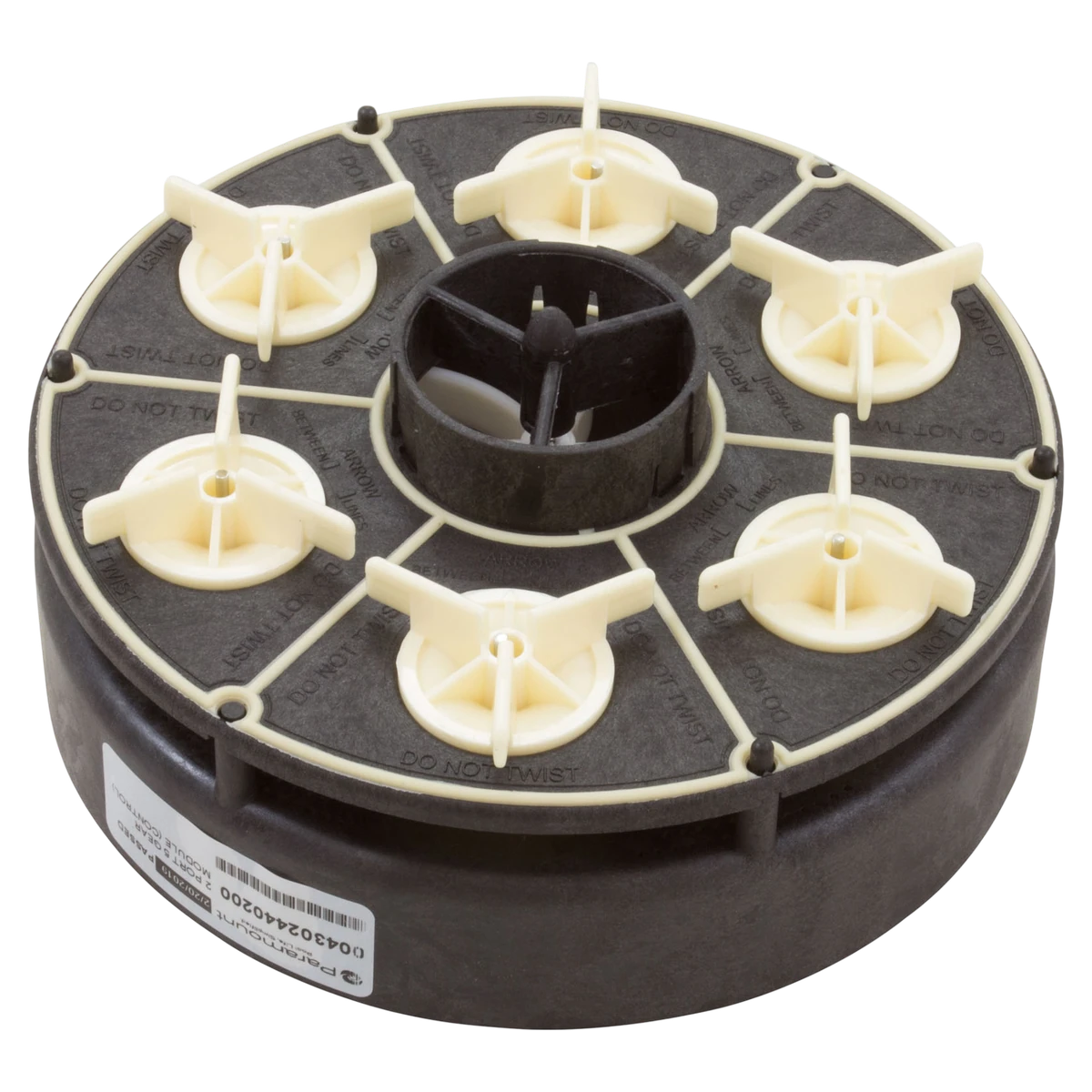 Paramount Leisure Industries Water Valve Module 2 Port 5 Gear (004-302-4402-00) — reverse view