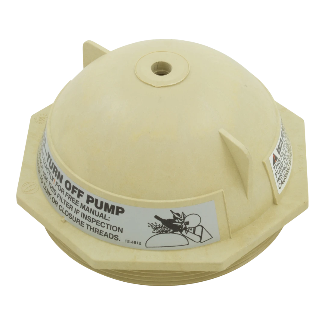 Pentair 6 inch tan V thread closure lid for Triton II pool filter