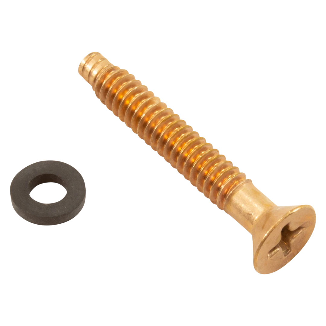 Pentair brass pilot screw with captive gum washer for pool lights
