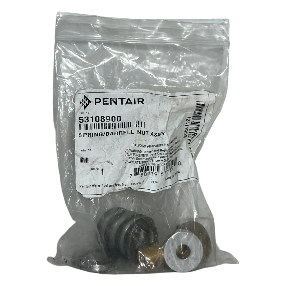 Pentair Spring Barrel Nut Assy for CCP / FNS Plus Filters | 53108900Z