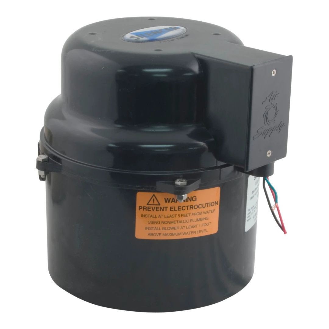 1.5HP Silencer Air Blower for spas and hot tubs, quiet operation.
