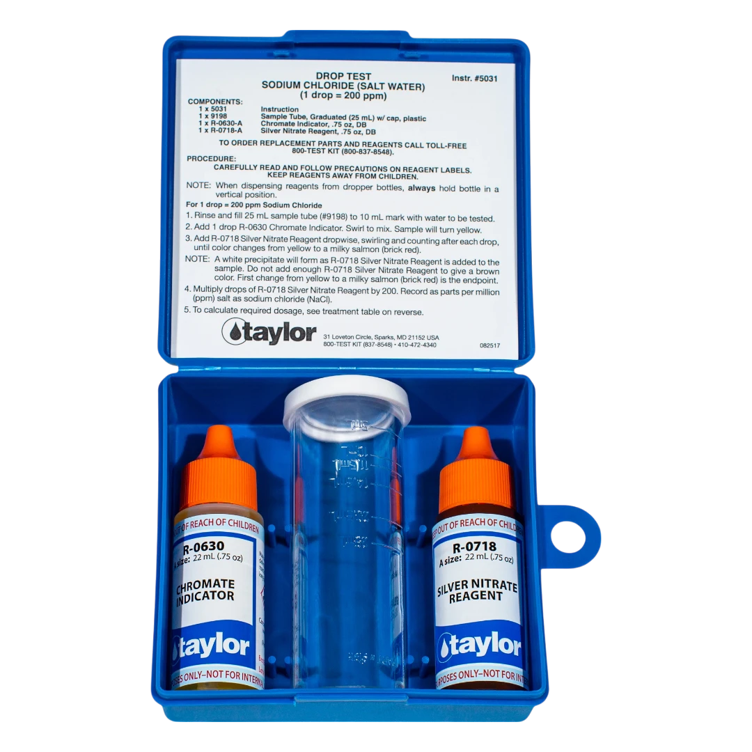 Taylor K-1766 Swimming Pool Spa Sodium Chloride Salt Water Drop Test Kit- EZ Pools