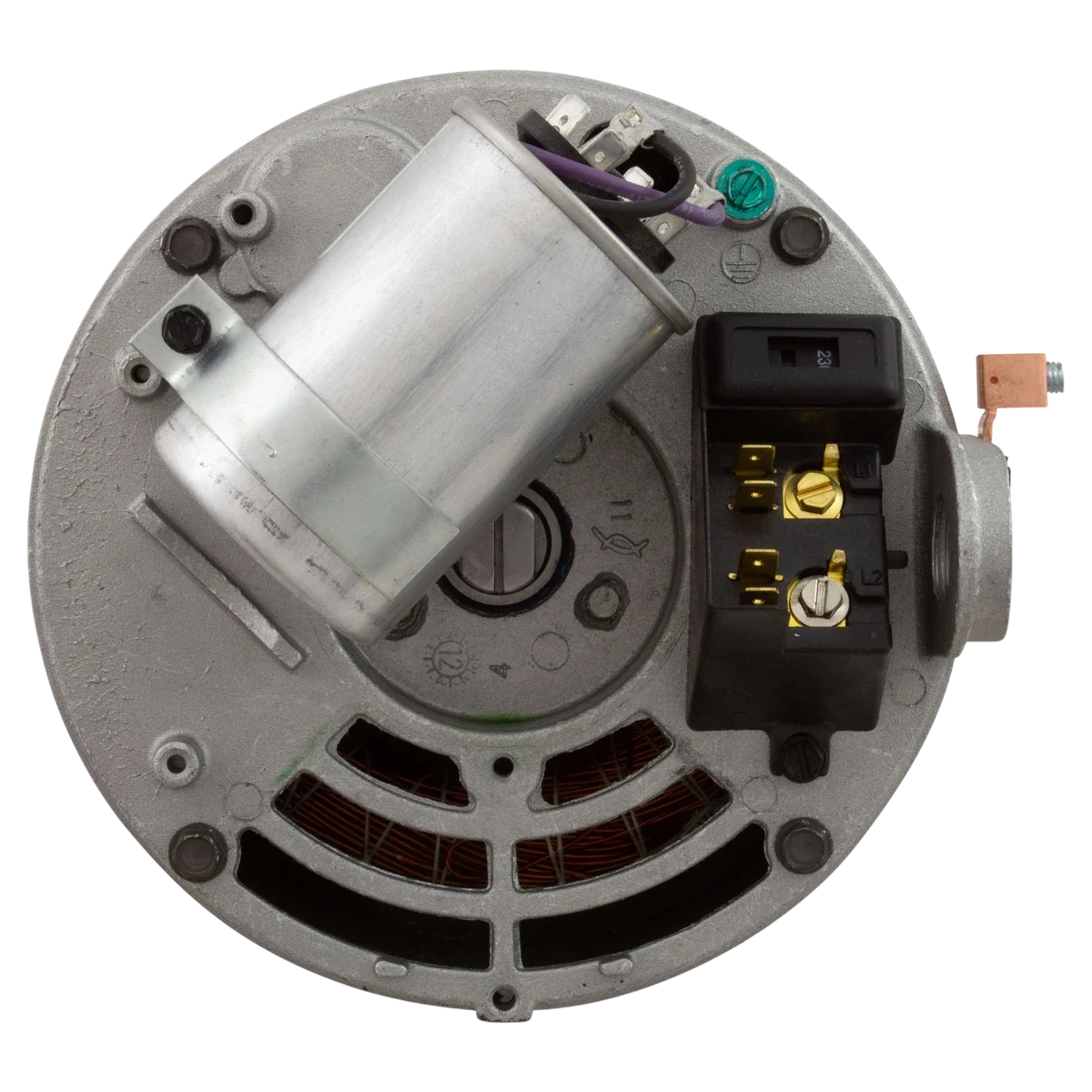 US Motors Square Flange Pool Motor (ASB847) — shaft reverse view
