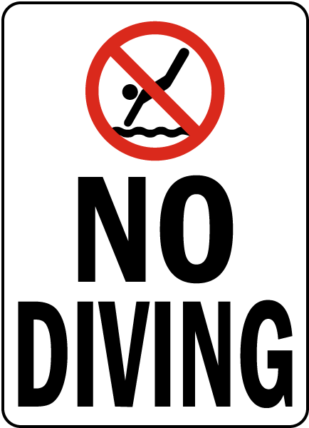 12" x 18" No Diving Sign - EZ Pools