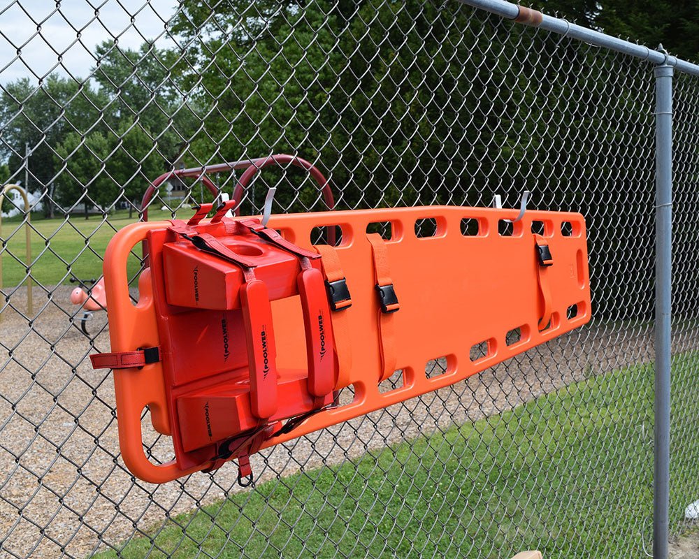 Backboard/Spineboard With Straps and Head Immobilizer - Orange Combo (NJ Compliant) - EZ Pools