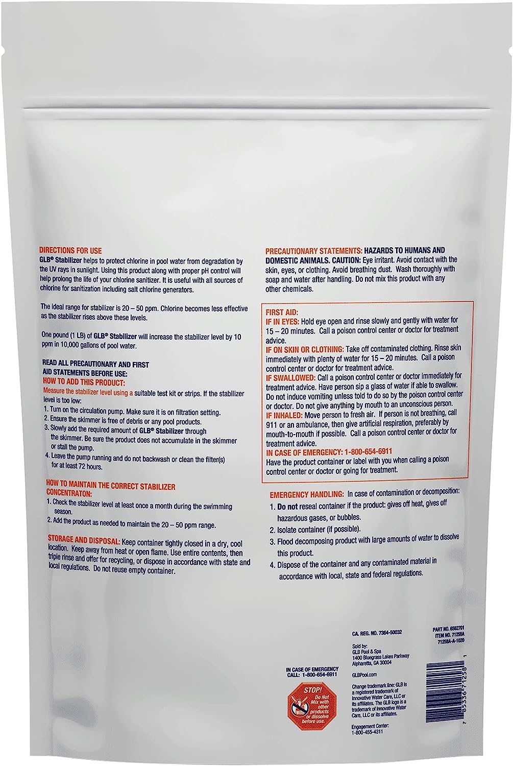 GLB Stabilizer | 8LB | Cyanuric Acid - EZ Pools