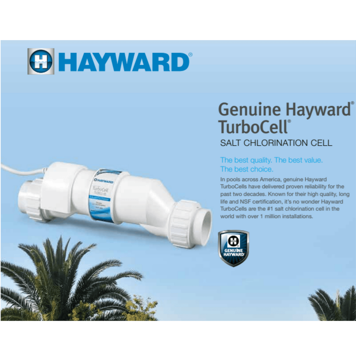 Hayward Goldline AquaRite OEM Replacement Cell with Cord | W3T-CELL-15 / TCELL15 - EZ Pools