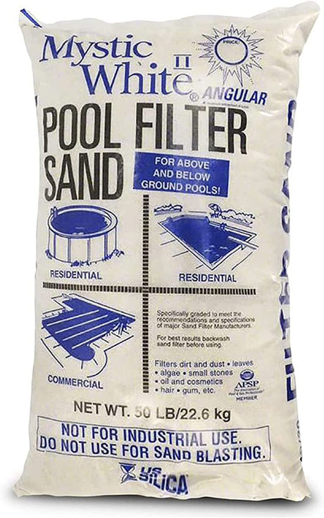 Mystic White Pool Filter Sand | No. 20 Silica Sand for Pool Sand Filters - EZ Pools