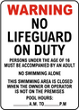 NJ-Compliant NO LIFEGUARD ON DUTY Sign for Pools & Hotels - EZ Pools