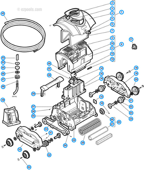 Hayward SharkVAC Robotic Pool CleanerParts Diagram