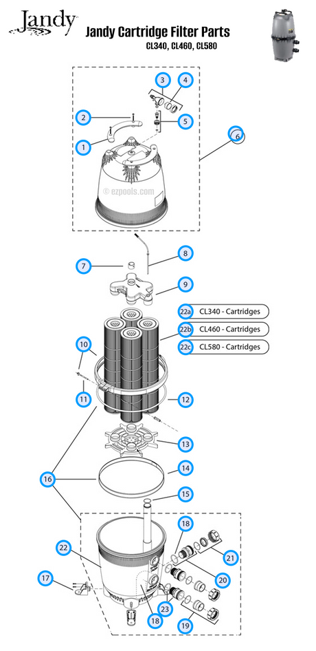 Jandy CL Series Parts Schematic