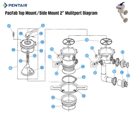 Pentair 2" Multiport Parts Diagram
