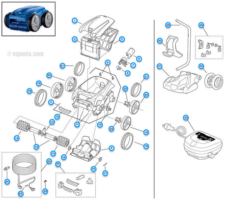 Zodiac Polaris 9350 Sport Cleaner Parts