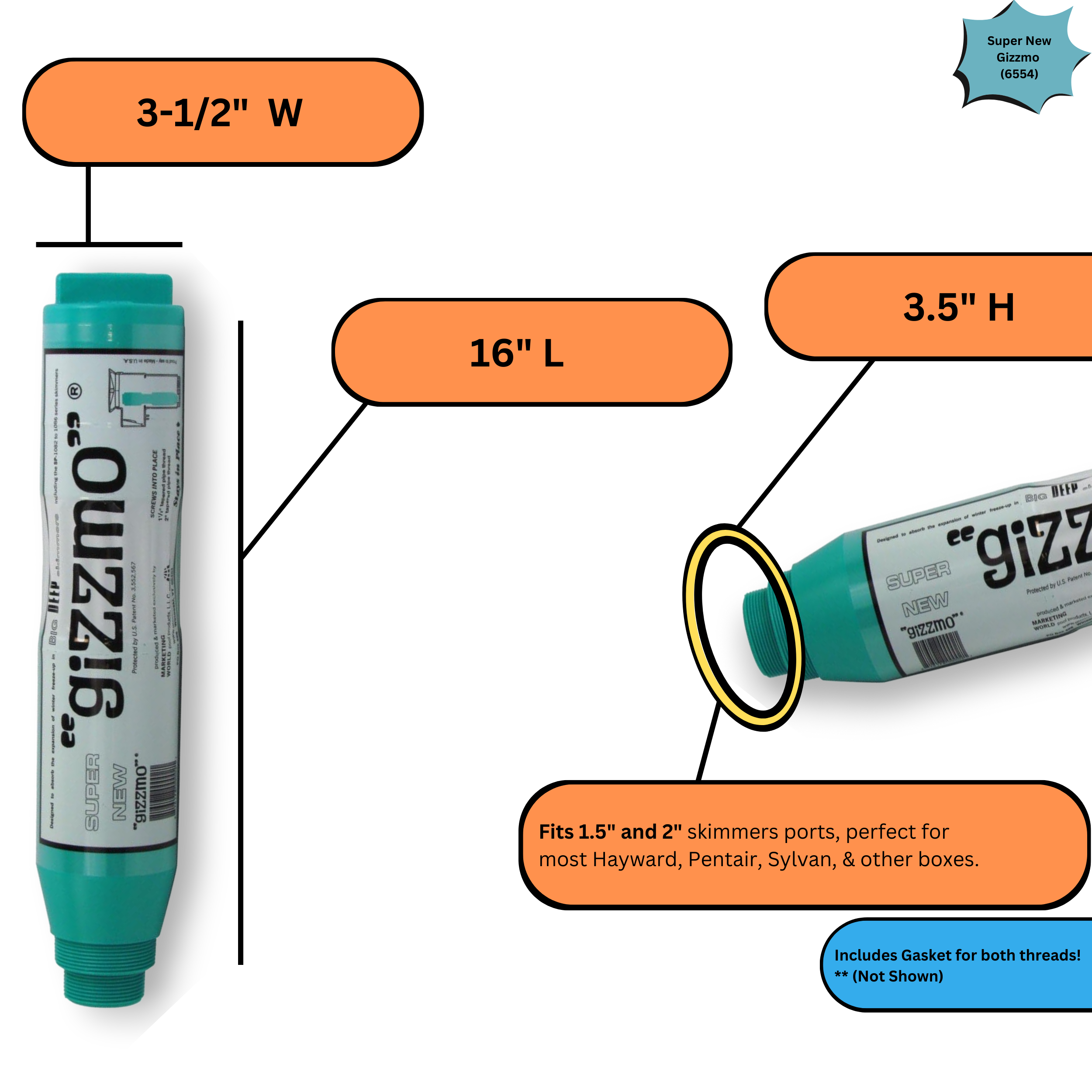 Gizzmo 4102 Super Gizzmo - Adaptateur Pour Grandes Écumeurs De Piscine (Série SP-1082 à 1086) - 6
