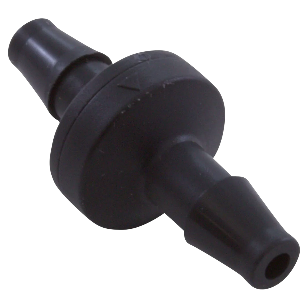 AquaSunOzone check valve, black kynar barb