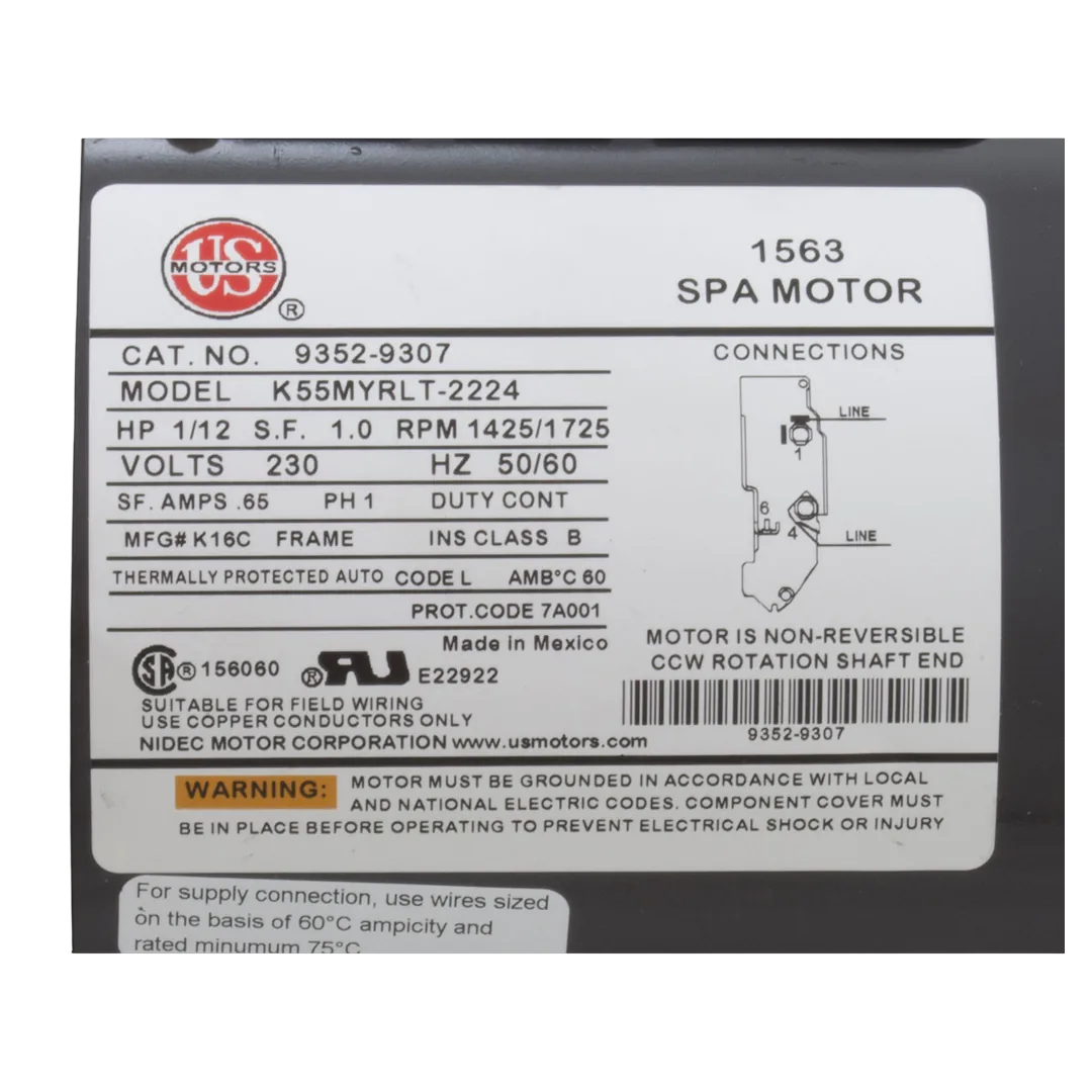 Gecko Aqua-Flo Circ-Master CMHP 02093001-2010 Spa Pump - Label