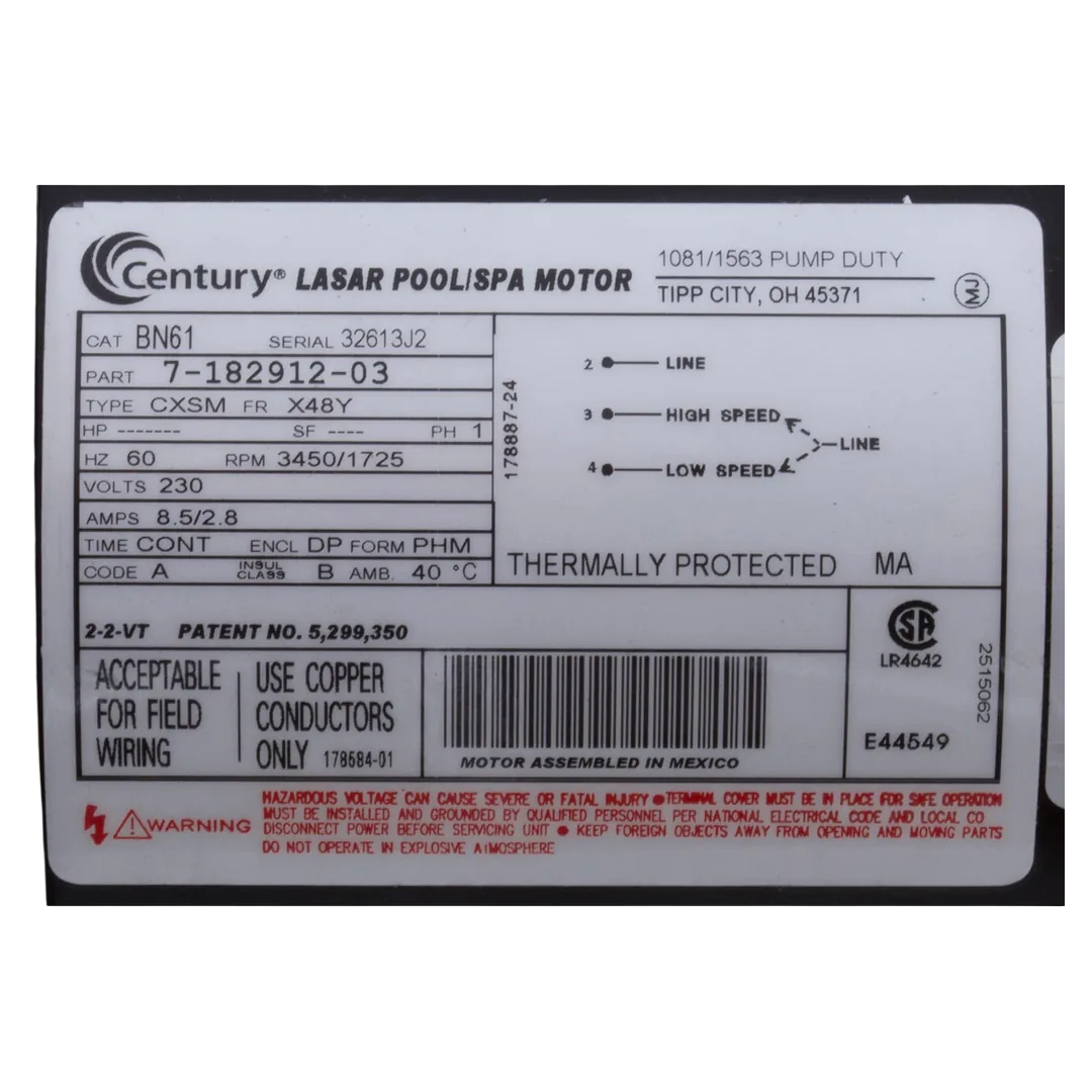 Gecko Aqua-Flo Flo-Master FMCP Pump 02620000-1010 - Label