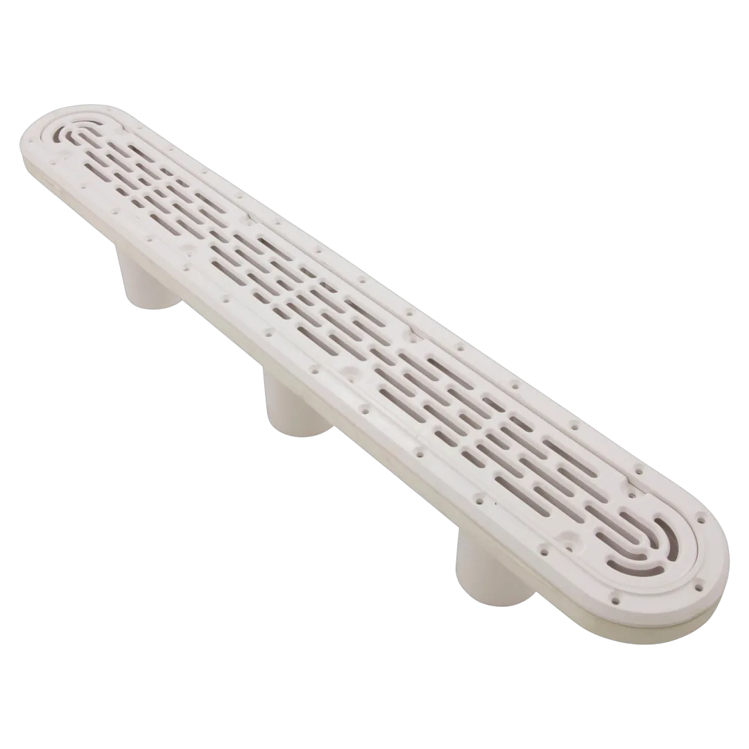 AquaStar 32CDFLV101 32 in Channel Drain Flat Grate with 3-Port Sump - Reverse