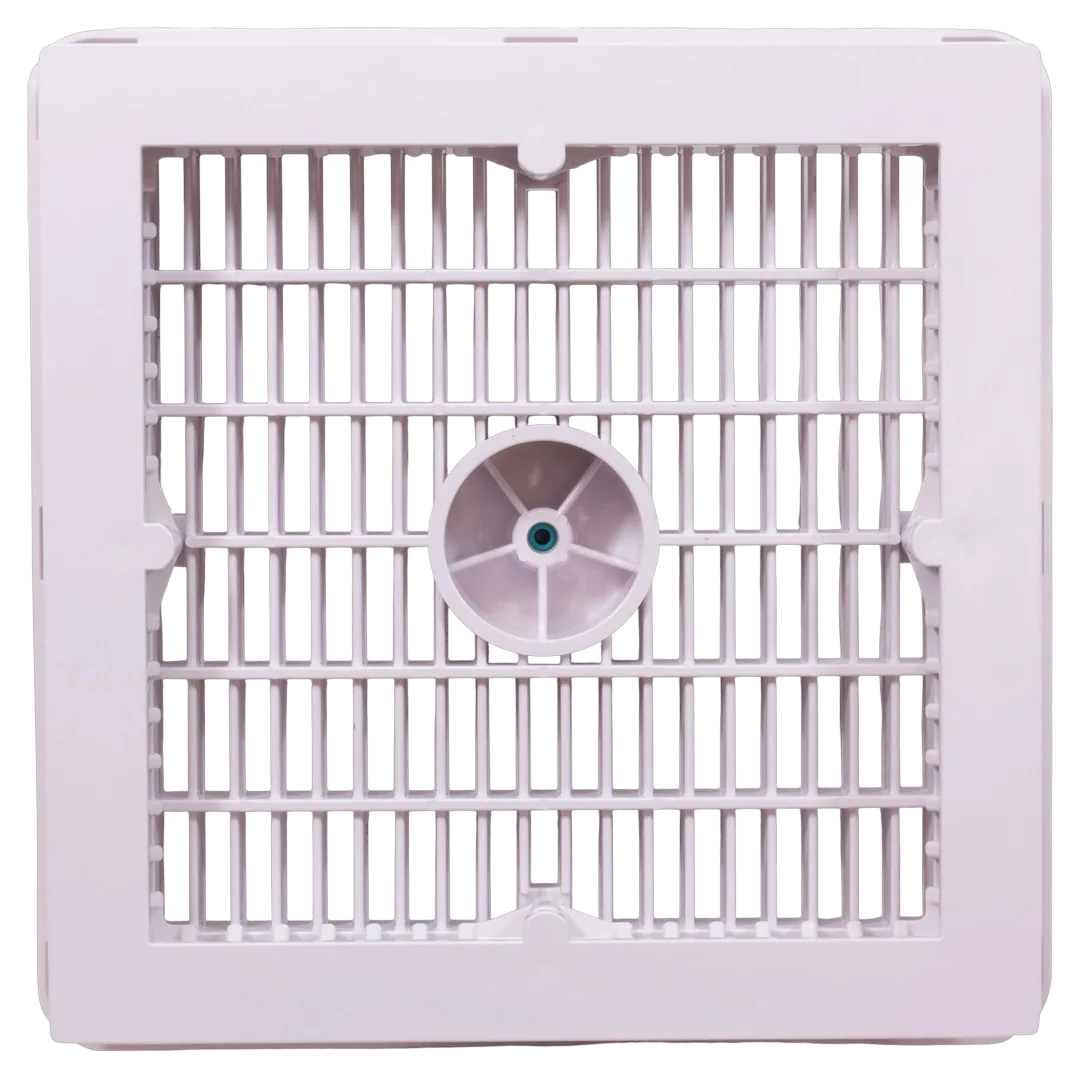 AquaStar WAV9WR101 9x9 Wave Suction Outlet Cover with Frame and Vented Riser Ring - Bottom