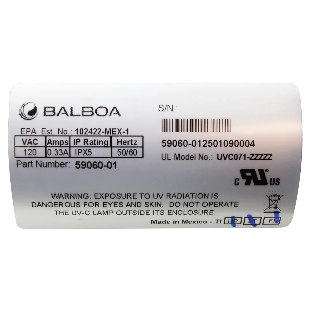 Balboa Wavetec254 UV Sanitation System - Labelb