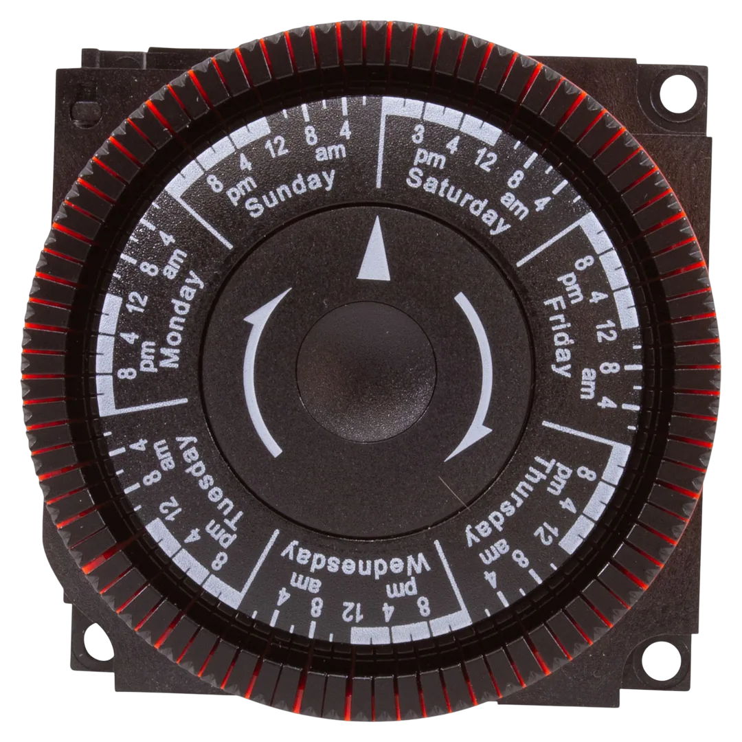 Diehl TA4073 7-Day 120V SPST Panel Mount Time Clock - Front