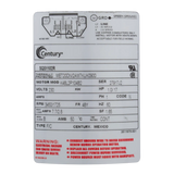 Century SQS1102R Square Flange 1 HP 2-Speed Pool Pump Motor - Label