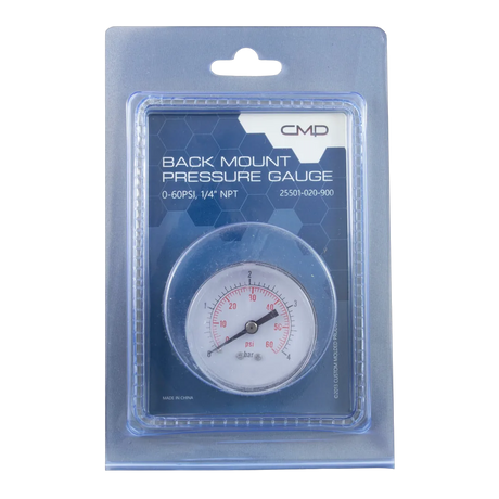 Custom Molded Pressure Gauge 0-60 PSI Back Mount