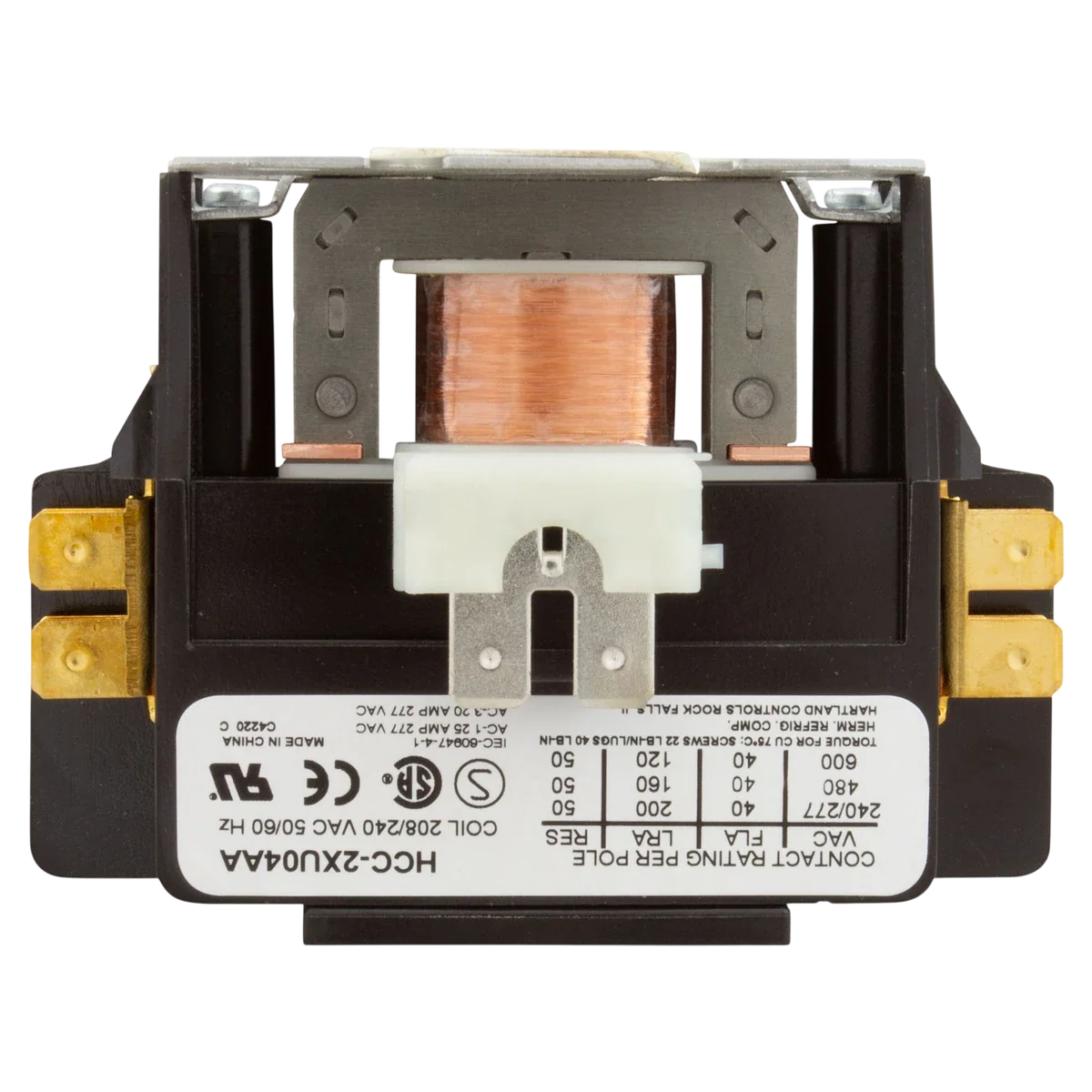 Double Pole 40A Contactor 230V Heater — top view