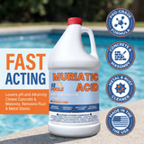 EZ Pools Muriatic Acid (4-Pack) – Lowers Pool & Spa pH Fast (HCL)
