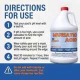 EZ Pools Muriatic Acid (4-Pack) – Lowers Pool & Spa pH Fast (HCL)