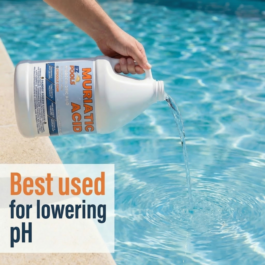 EZ Pools Muriatic Acid (4-Pack) – Lowers Pool & Spa pH Fast (HCL)