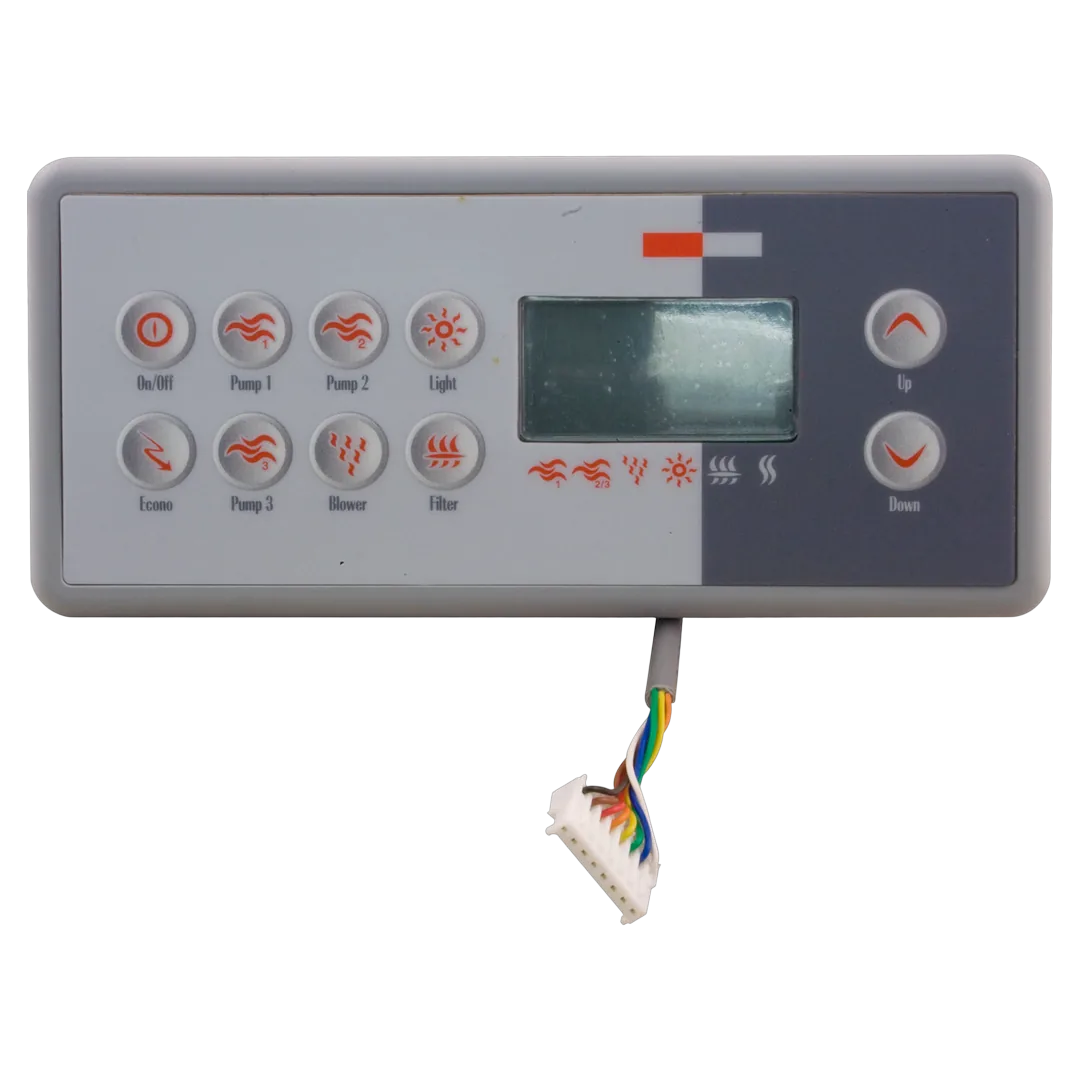 Gecko TSC-8 spa control panel with overlay