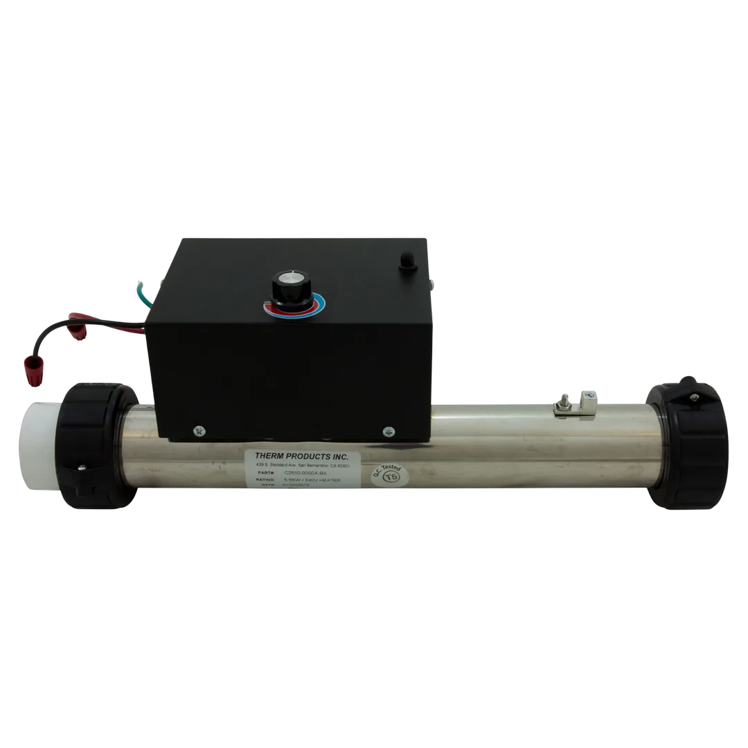 HydroQuip 5.5kW Flo-Thru Heater Assembly - Side