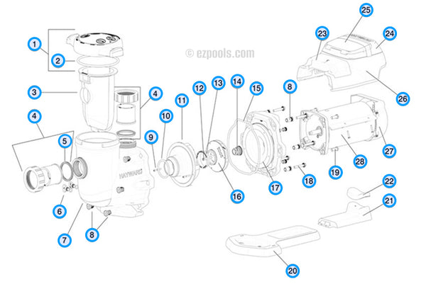 Hayward EcoStar C Commercial Pool Pump Parts