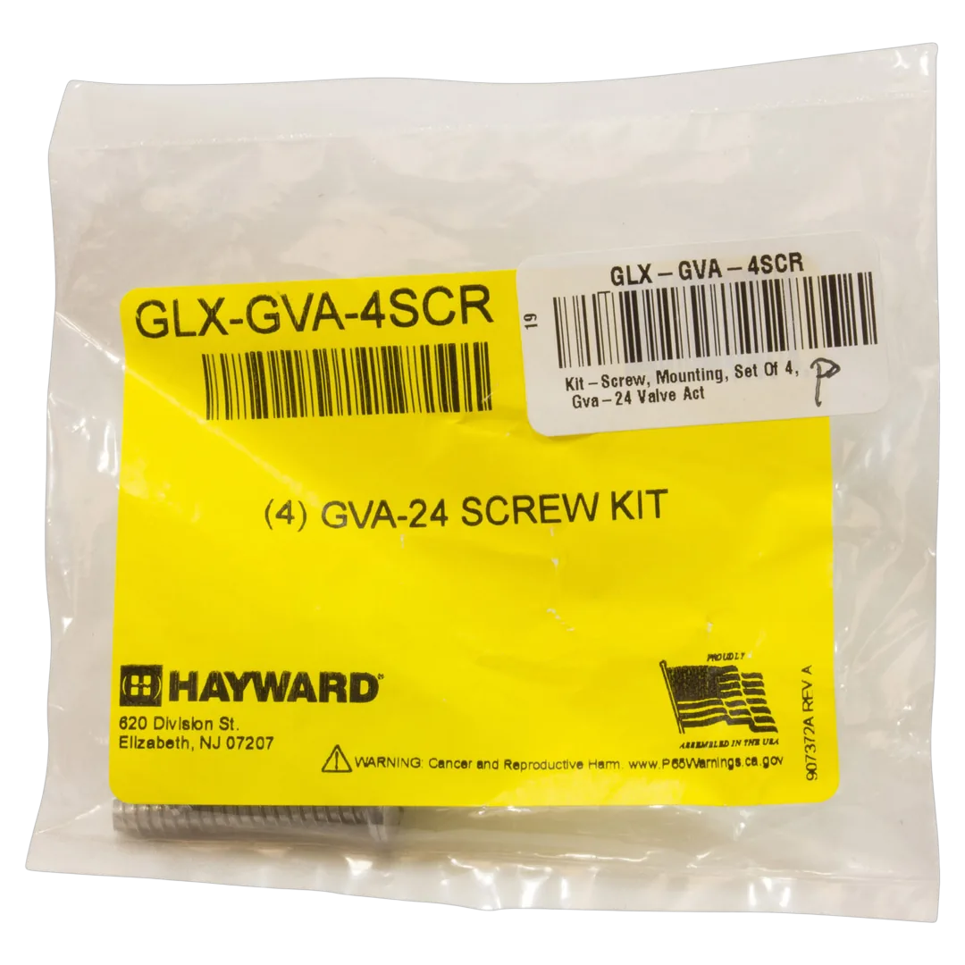 Hayward GLX-GVA-4SCR Valve Actuator Mounting Screws Set of 4 - Package