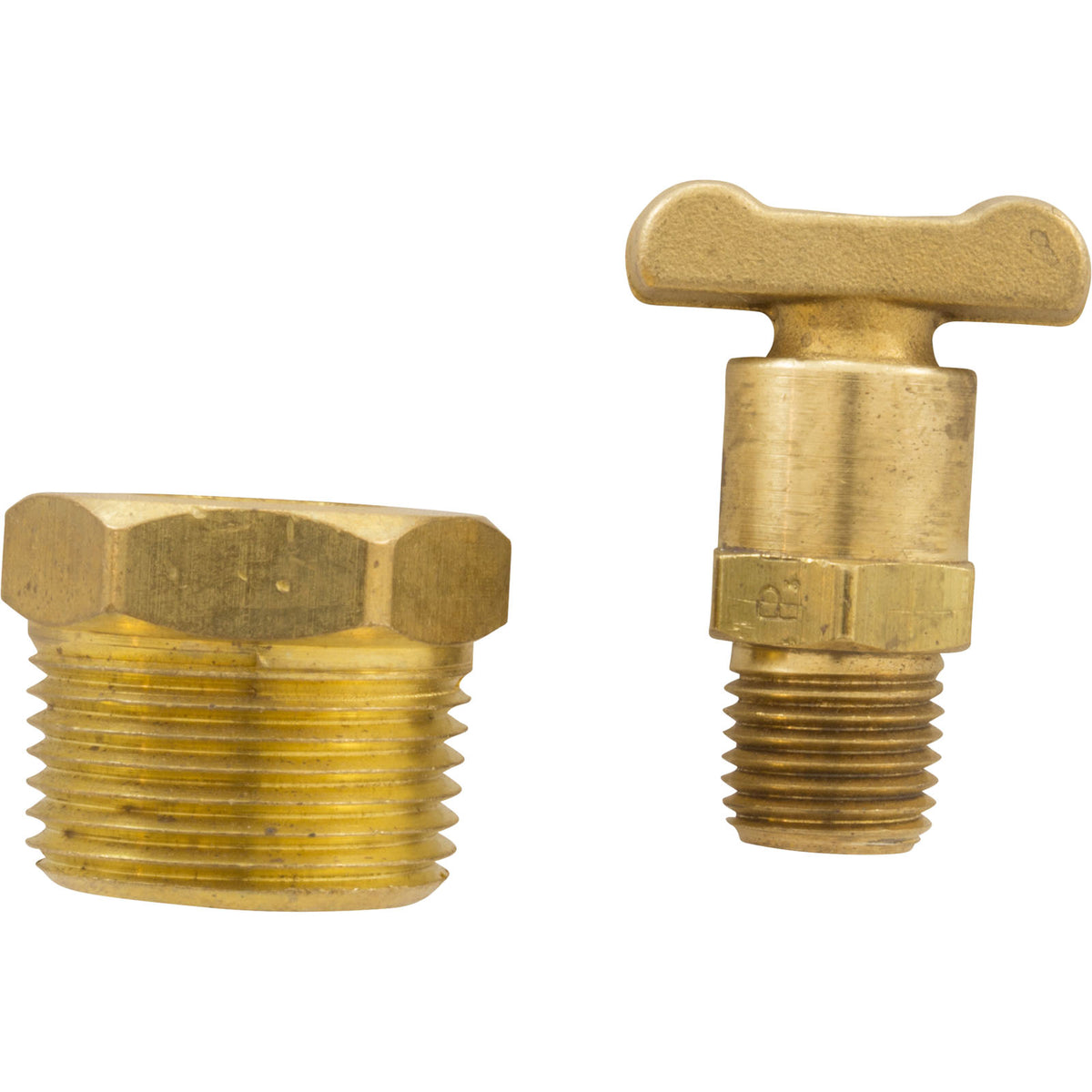 Hayward H-Series Heater Drain Valve Assembly — side view