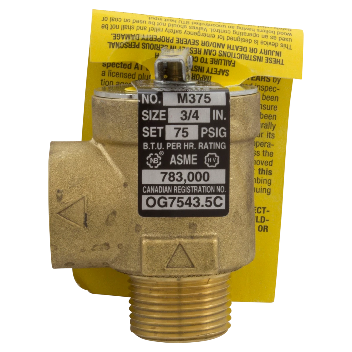 Hayward H-Series Pool Heater Relief Valve — side view