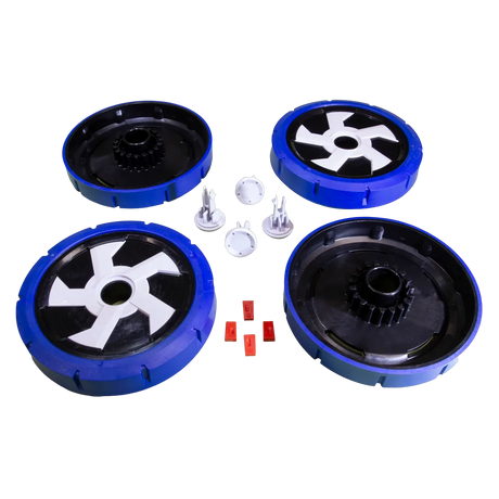 Hayward AquaVac 500 Wheel Rim and Tire Set of 4, Black/Blue