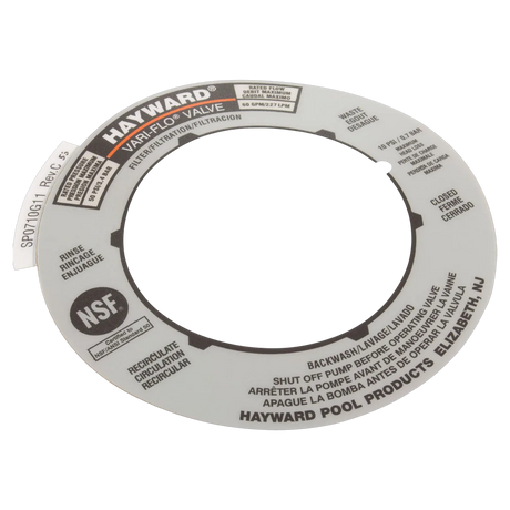 Hayward SPX0710G Label Plate Replacement for Multiport and Sand Filter