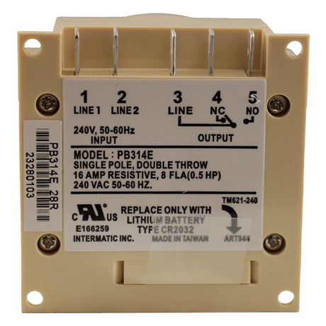 Intermatic PB314E Electronic Panel Mount Timer - Back