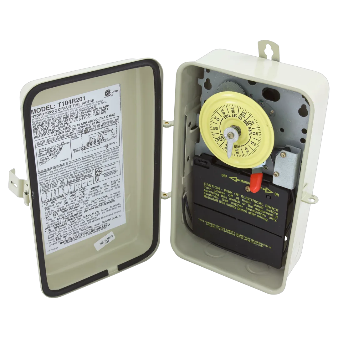 Intermatic T104R201 24-hour mechanical time switch in steel case
