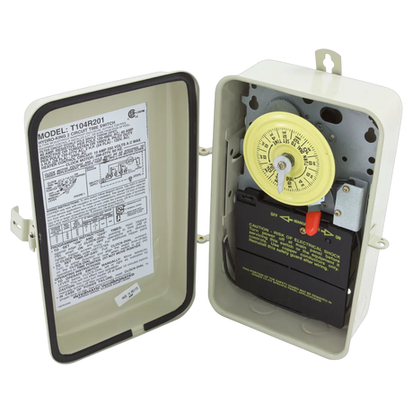 Intermatic T104R201 24-hour mechanical time switch in steel case