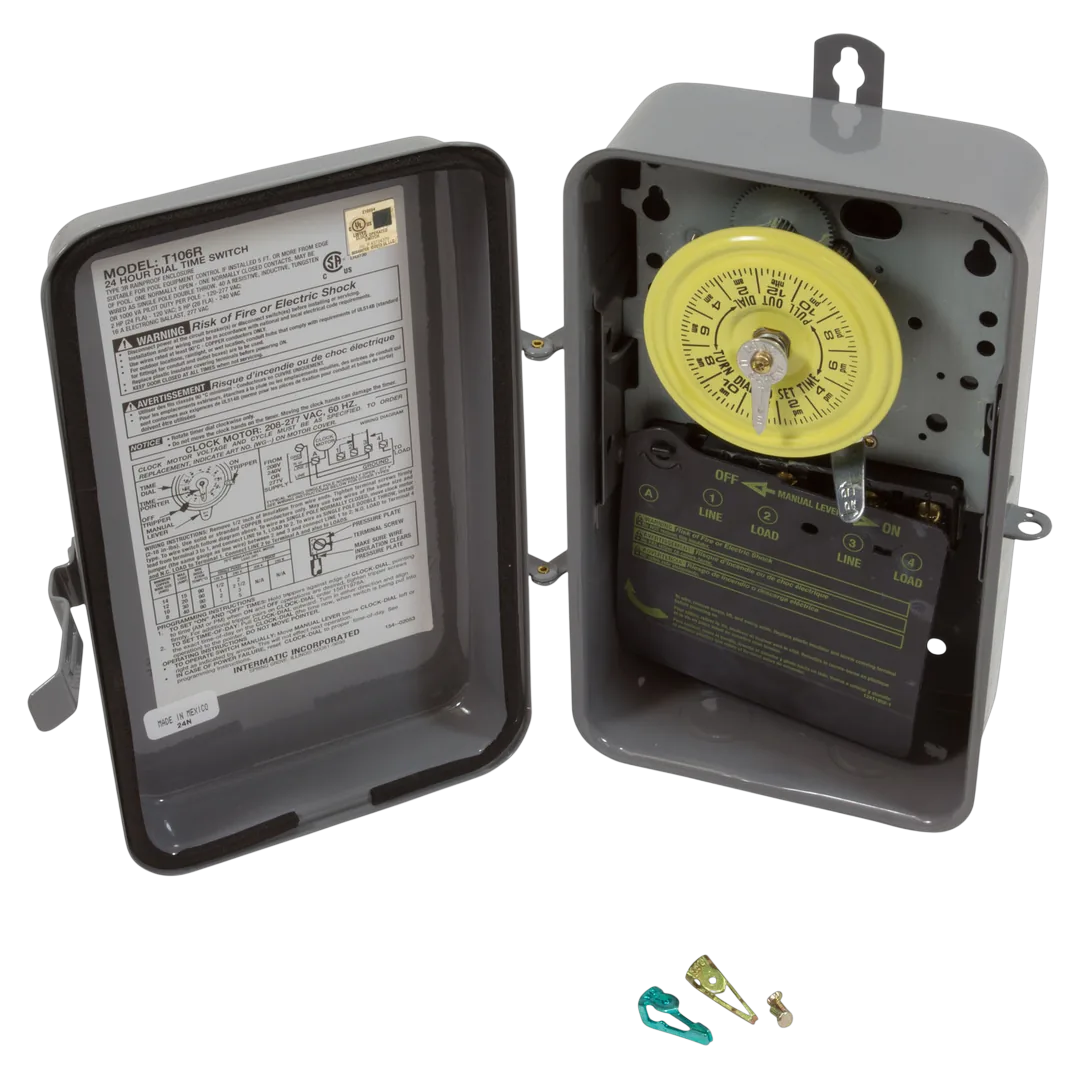 Intermatic T106R 24 hr mechanical time switch in steel case